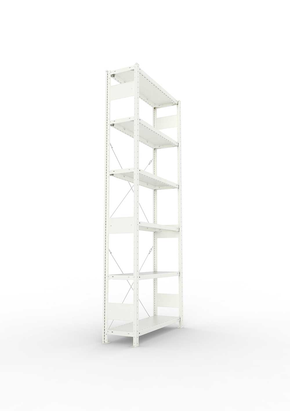 Metallregal Pro-Max Stecksystem Grundregal – 250×100×30 cm, 150 kg, RAL 7035, 6 Böden