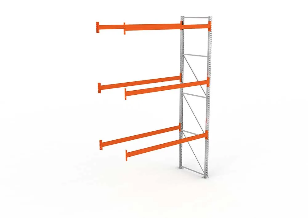 Palettenregal Anbaumodul – 440×278×110 cm, bis 800 kg, 4 Ebenen