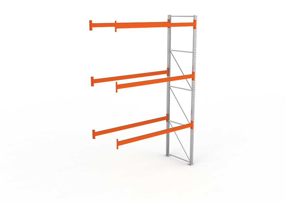 Palettenregal Anbaumodul – 440×278×110 cm, bis 800 kg, 4 Ebenen