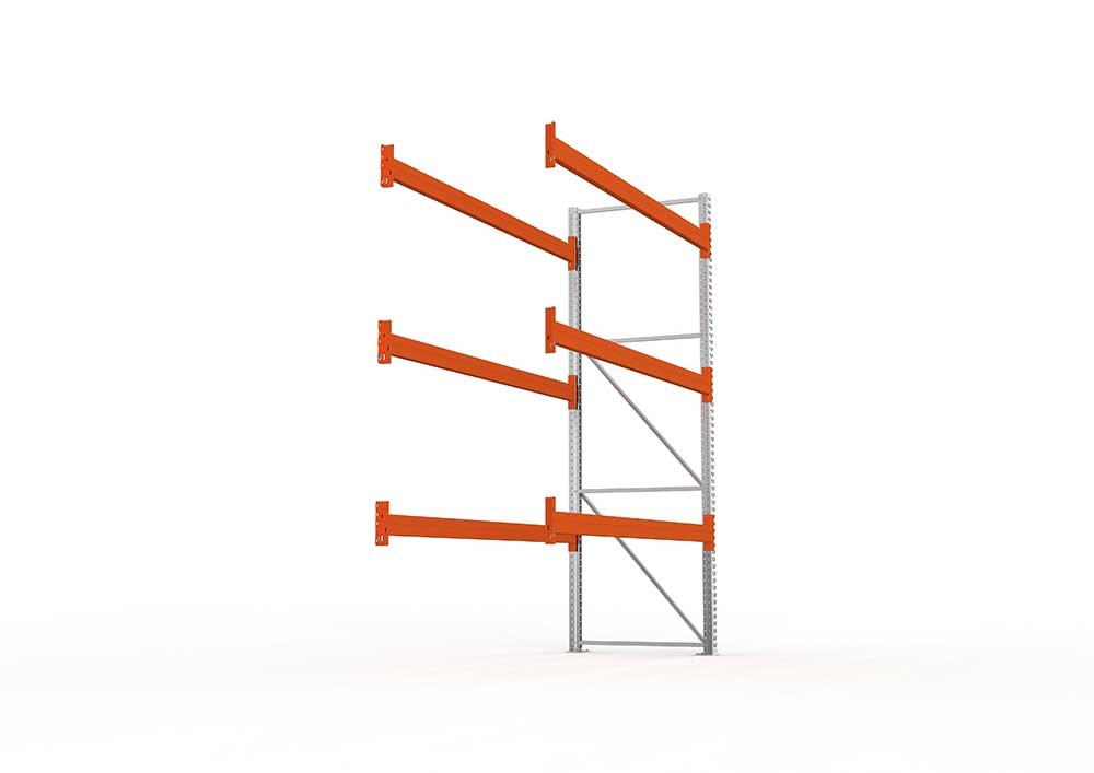 Palettenregal Anbaumodul – 330×278×110 cm, bis 1000 kg, 4 Ebenen