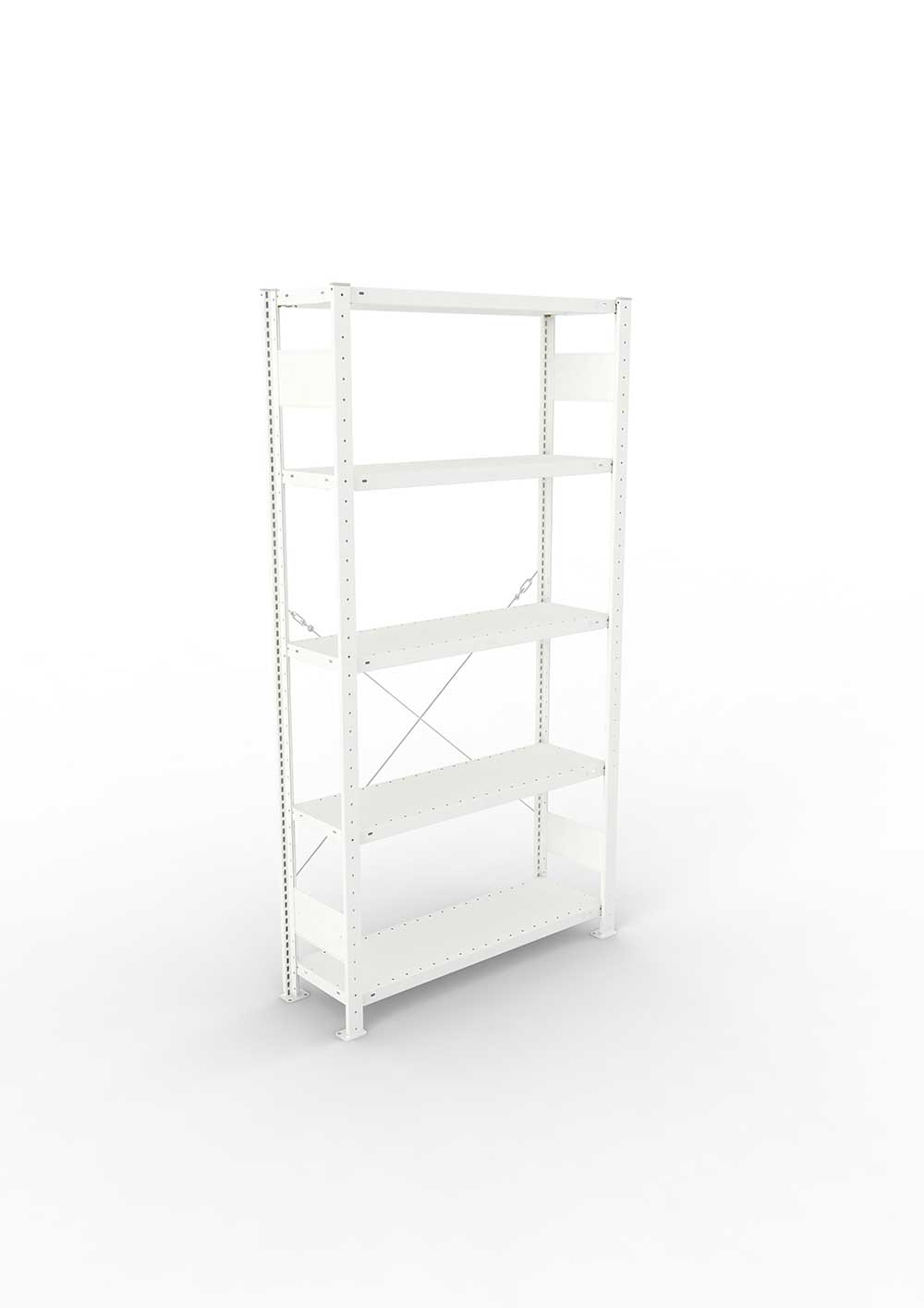 Metallregal Pro-Max Stecksystem Grundregal – 200×100×30 cm, 150 kg, RAL 7035, 5 Böden