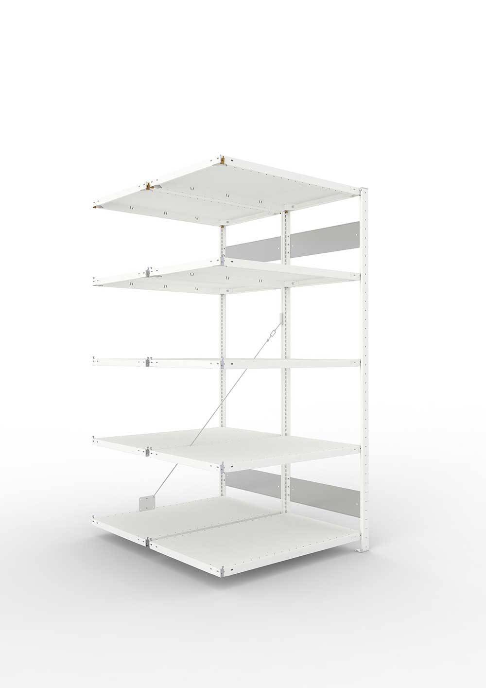 Metallregal Pro-Flex Stecksystem Doppelanbauregal – 200×100×60 cm, 150 kg, RAL 7035