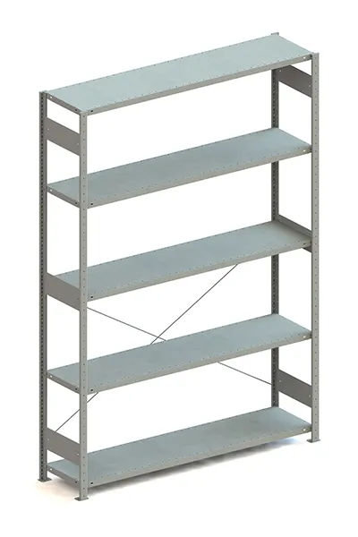 Metallregal Pro-Max Stecksystem Grundregal – 250×170×40 cm, 200 kg, verzinkt, 5 Böden