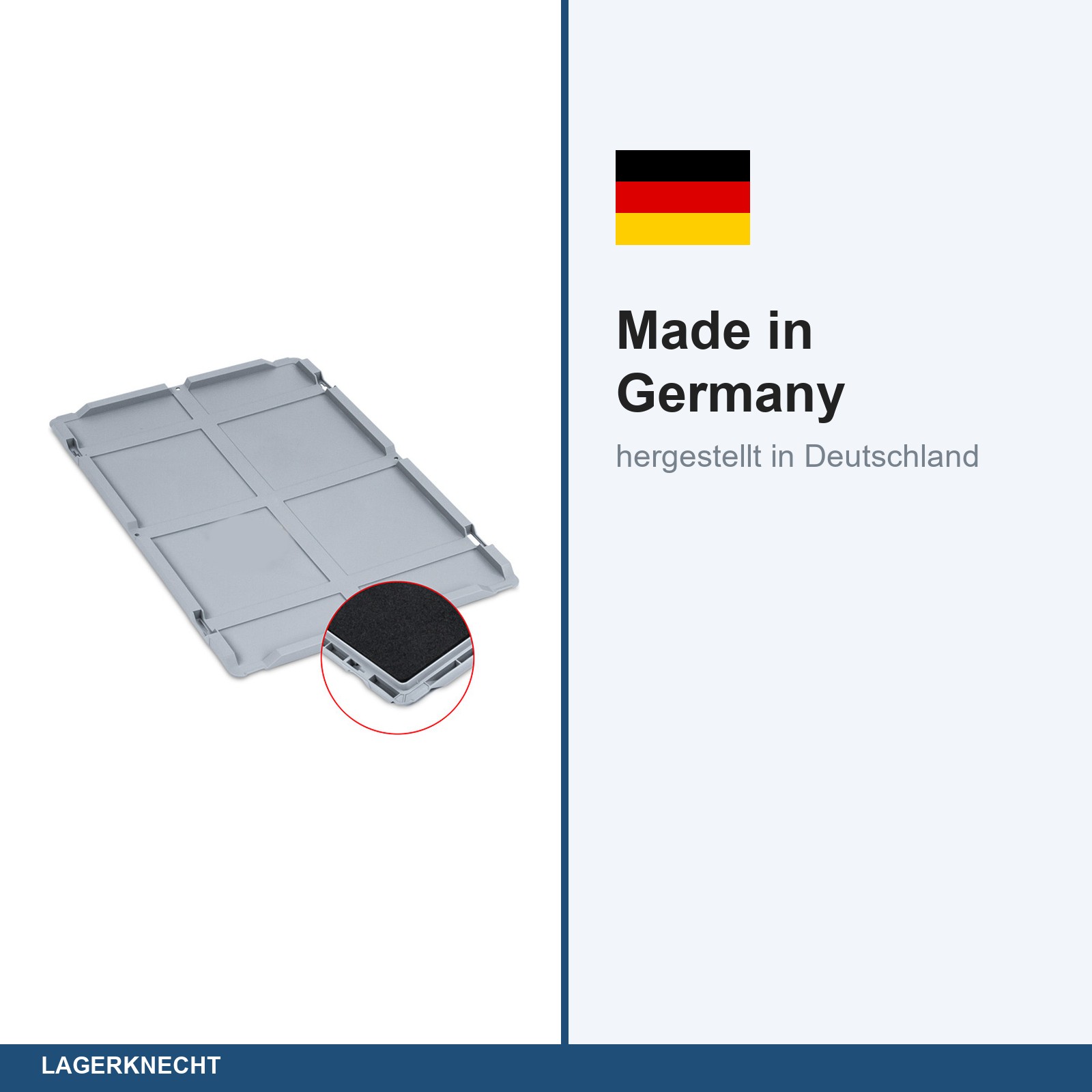 Auflagedeckel Eurobox NextGen mit Schaumstoff - Grundmaß 600 x 400