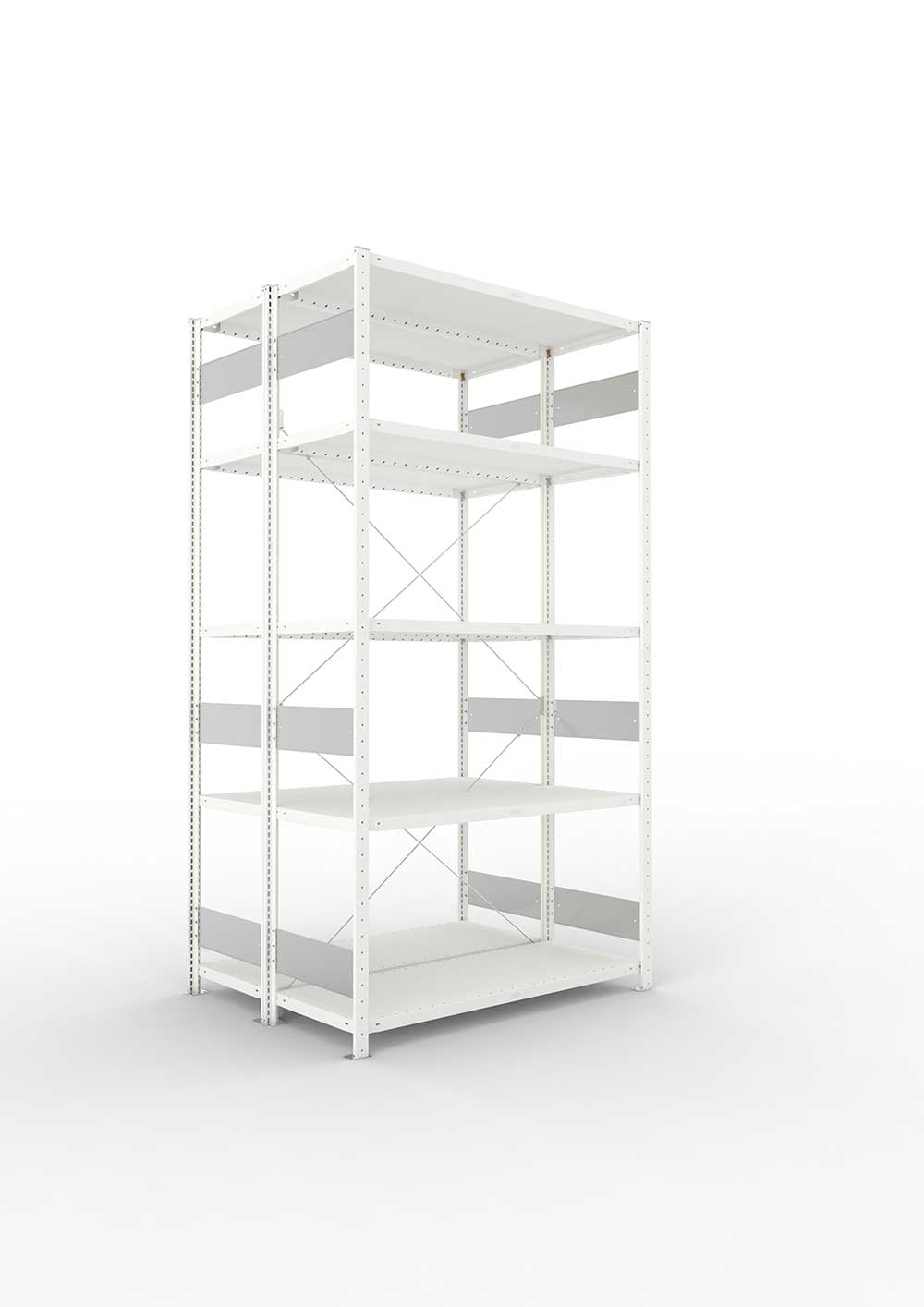 Metallregal Pro-Flex Stecksystem Doppelgrundregal – 250×130×50 cm, 230 kg, RAL 7035
