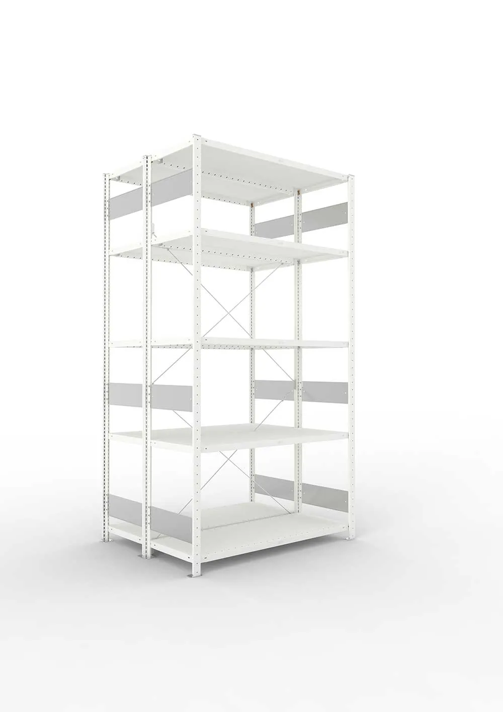 Metallregal Pro-Flex Stecksystem Doppelgrundregal – 250×130×50 cm, 230 kg, RAL 7035
