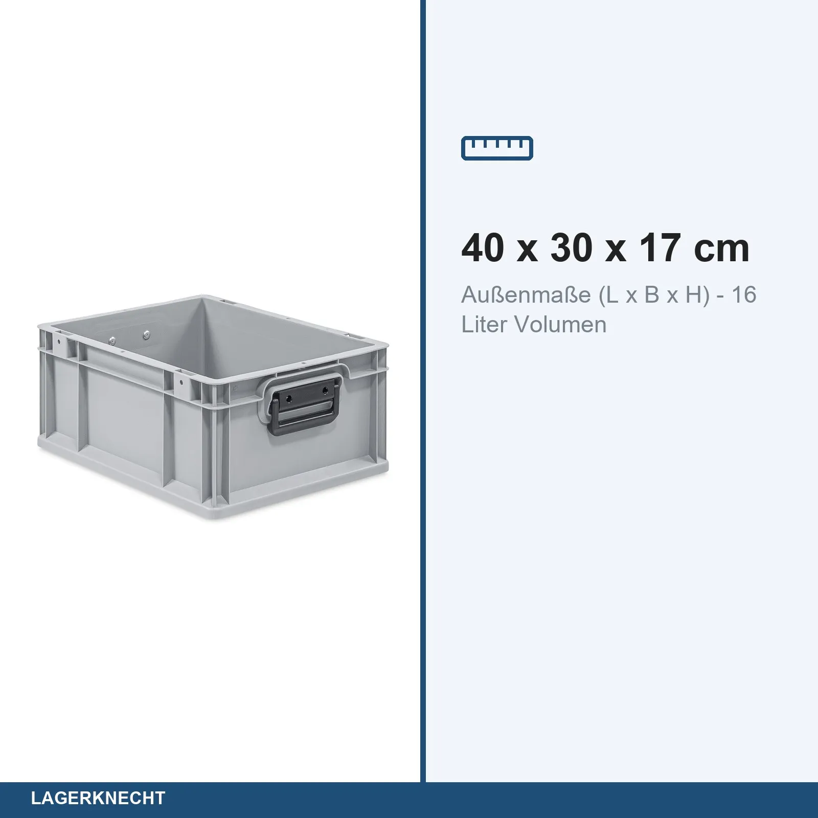 Eurobox 40x30x17 cm mit Scharnierdeckel, NextGen Portable Duo