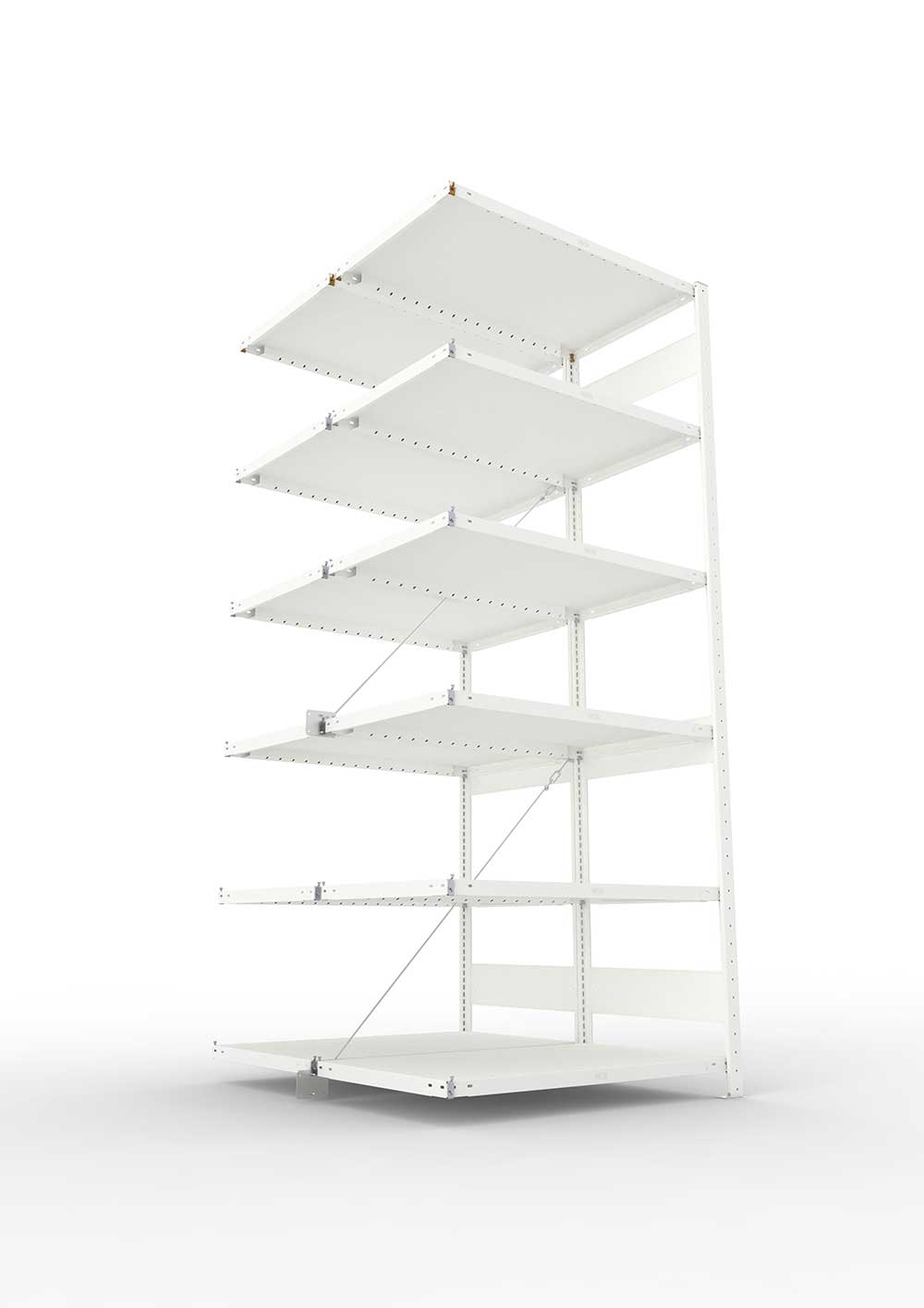 Metallregal Pro-Max Stecksystem Doppelanbauregal – 250×100×60 cm, 230 kg, RAL 7035