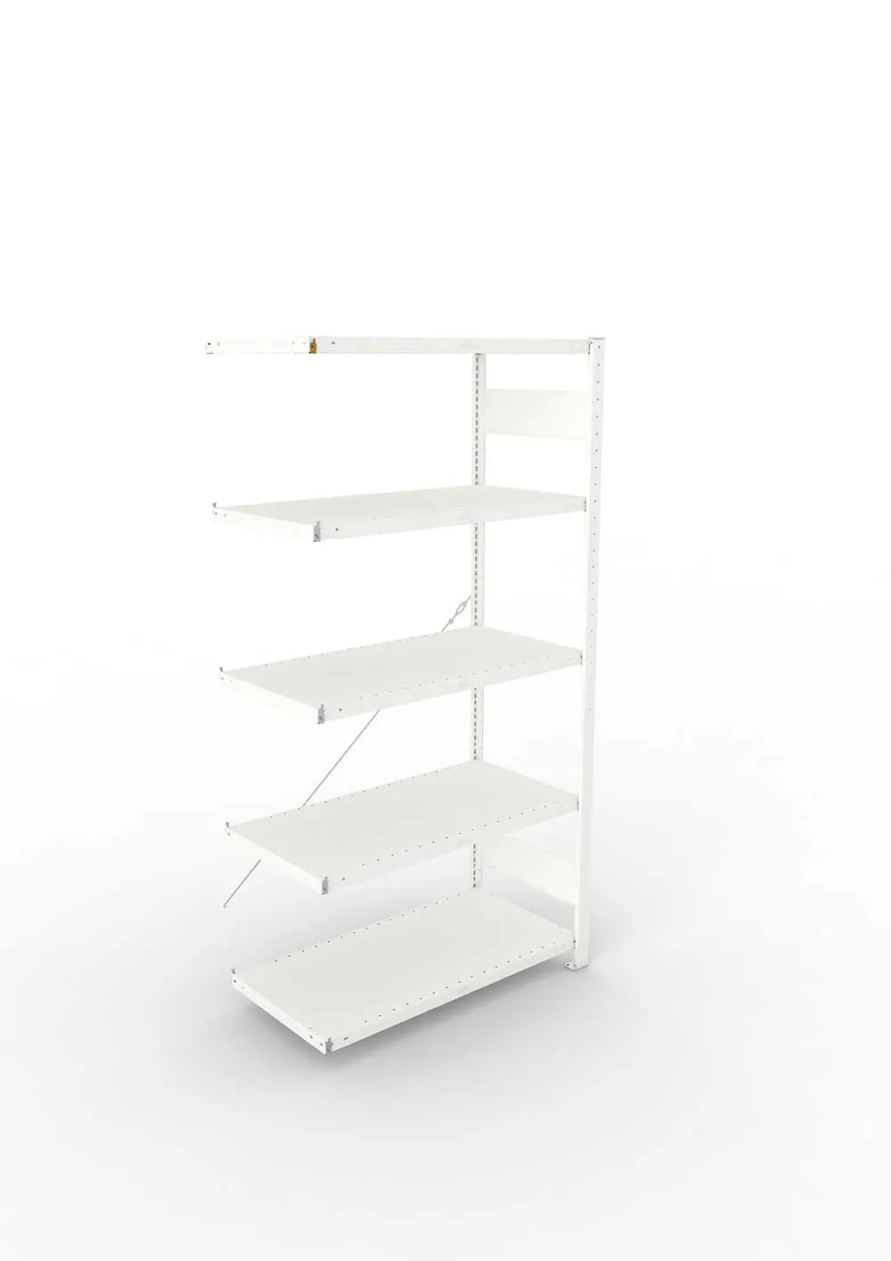 Metallregal Pro-Max Stecksystem Anbauregal – 200×100×50 cm, 230 kg, RAL 7035, 5 Böden