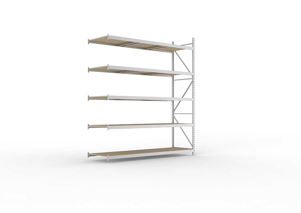 Weitspannregal Anbauregal 300×260×80 cm – Spanplatten, verzinkt