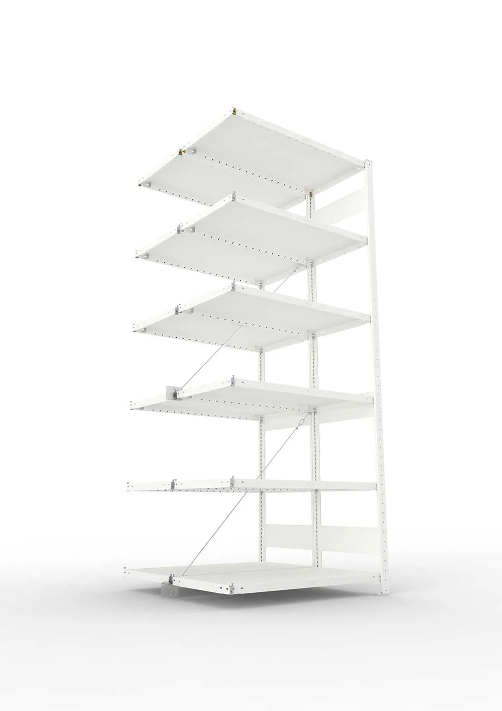 Metallregal Pro-Max Stecksystem Doppelanbauregal – 250×100×50 cm, 230 kg, RAL 7035