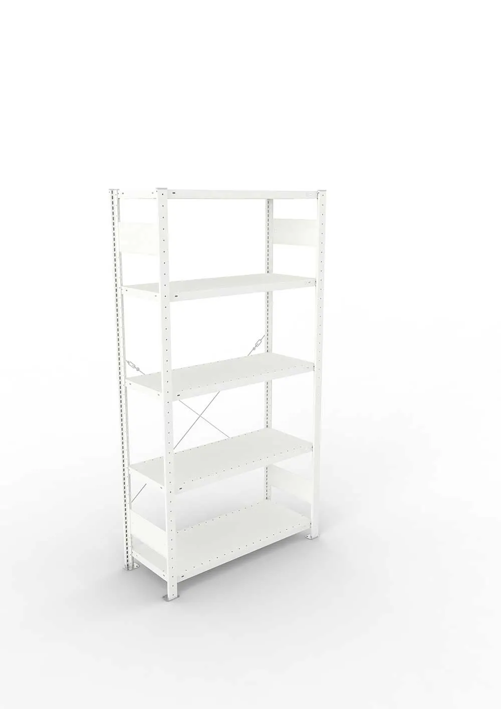 Metallregal Pro-Max Stecksystem Grundregal – 200×100×40 cm, 330 kg, RAL 7035, 5 Böden