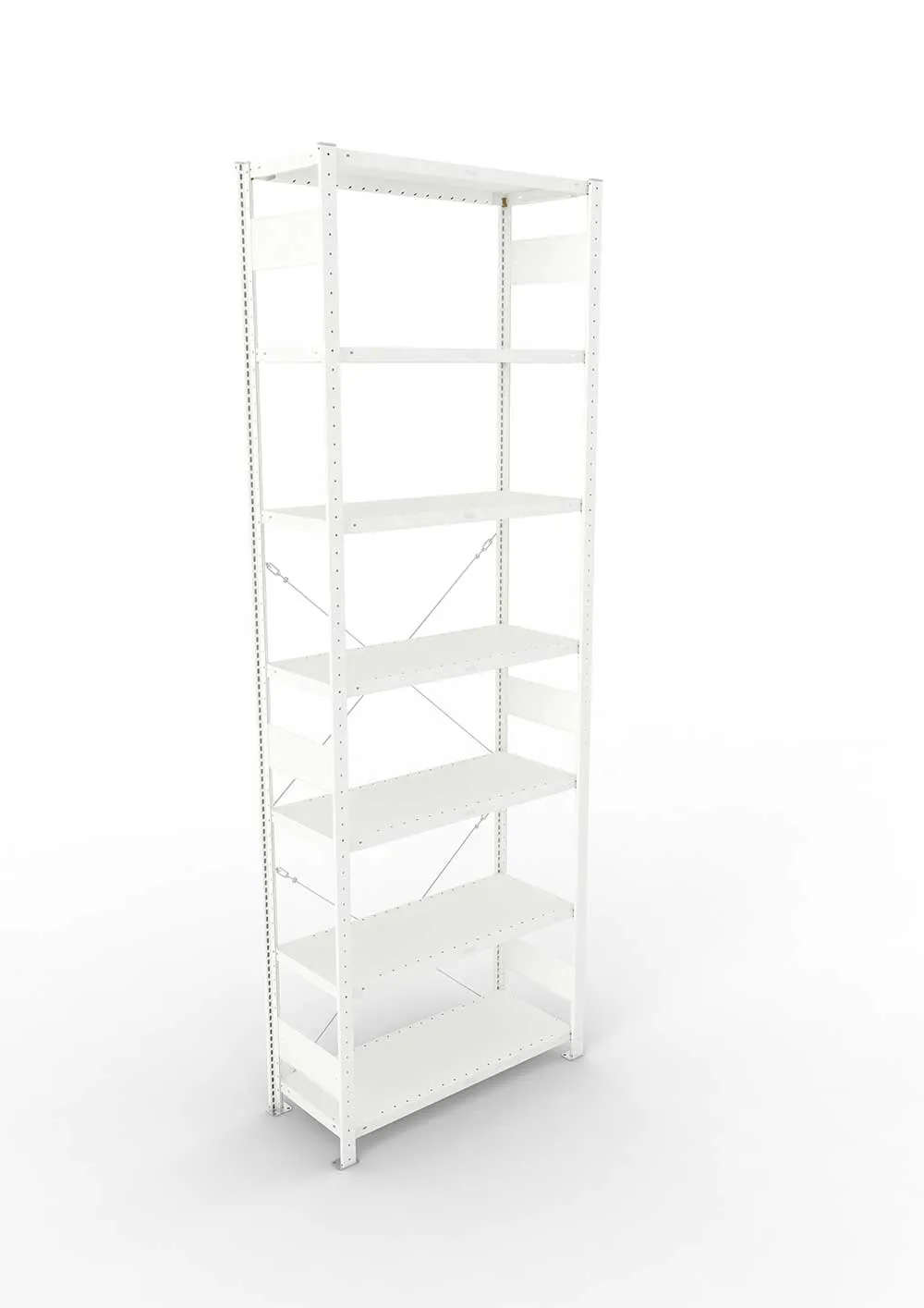 Metallregal Pro-Max Stecksystem Grundregal – 300×100×40 cm, 230 kg, RAL 7035, 7 Böden