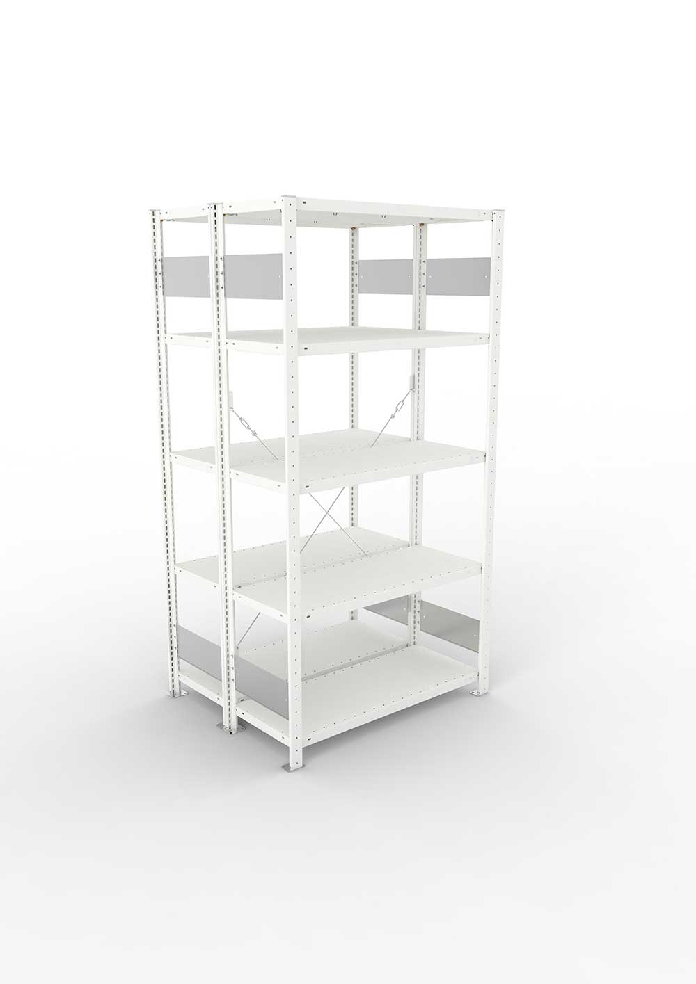 Metallregal Pro-Flex Stecksystem Doppelgrundregal – 200×100×40 cm, 150 kg, RAL 7035