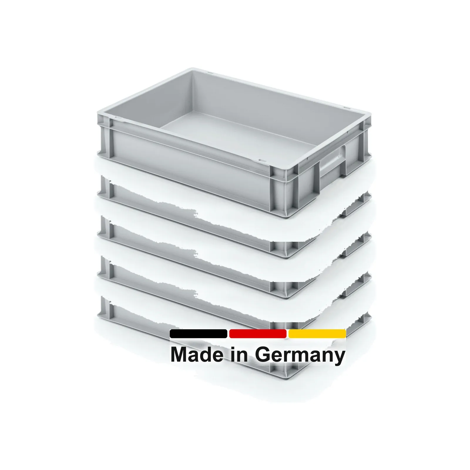 8x Eurobox 60x40x12 cm - UNISTA, Griffe geschlossen