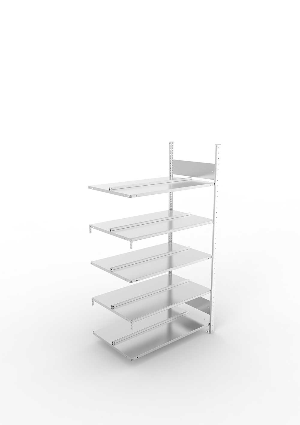 Büroregal Pro-Flex Stecksystem Anbauregal – 185×100×60 cm, verzinkt, doppelseitig