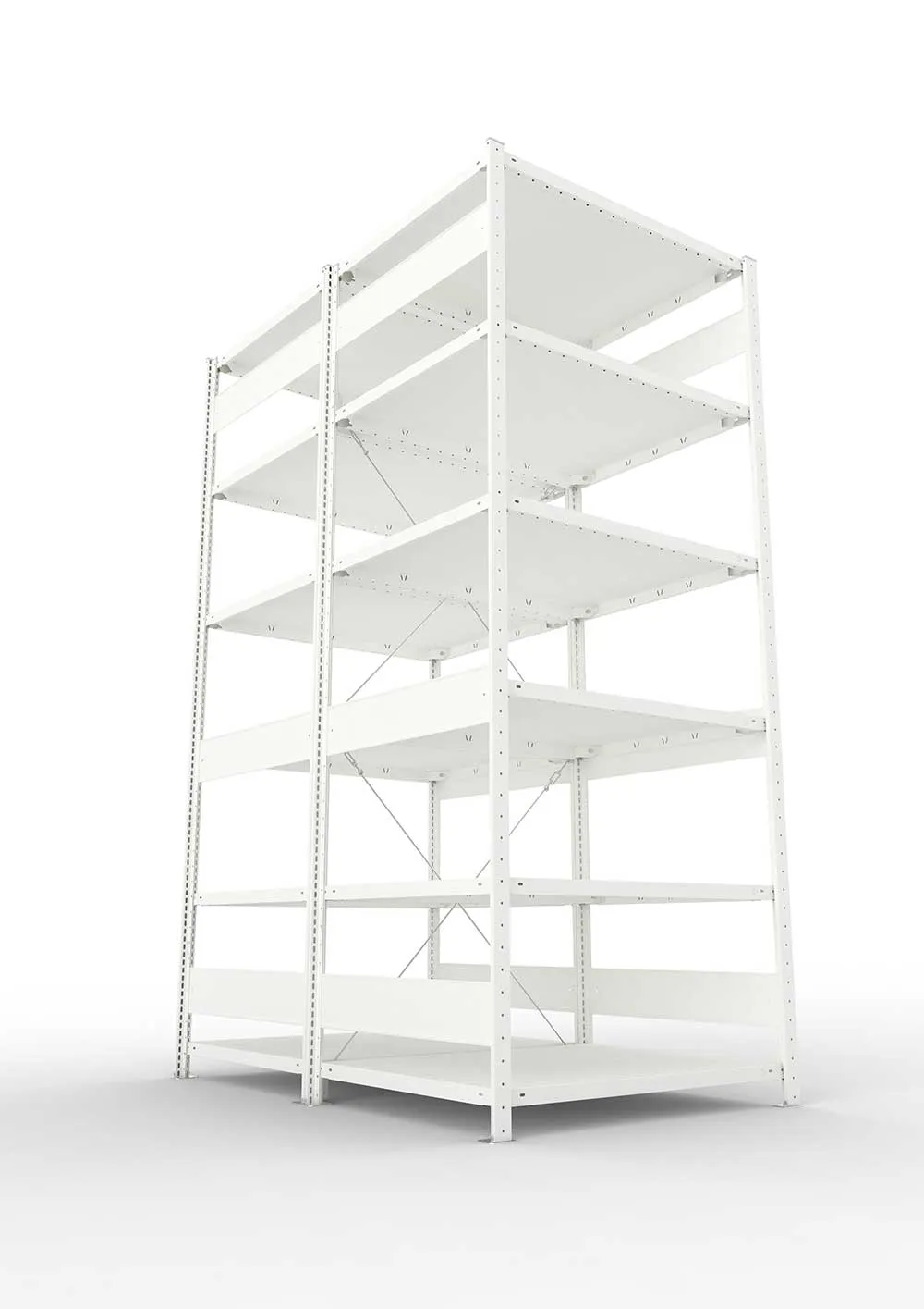 Metallregal Pro-Max Stecksystem Doppelgrundregal – 250×100×80 cm, 230 kg, RAL 7035