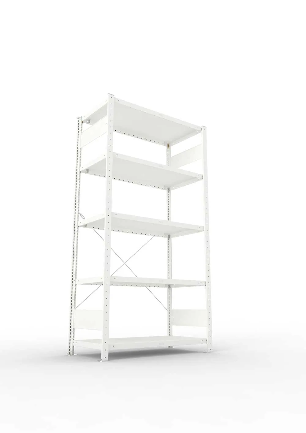 Metallregal Pro-Max Stecksystem Grundregal – 200×100×50 cm, 230 kg, RAL 7035, 5 Böden