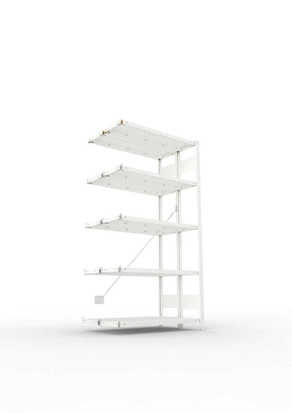 Metallregal Pro-Max Stecksystem Doppelanbauregal – 200×100×30 cm, 150 kg, RAL 7035
