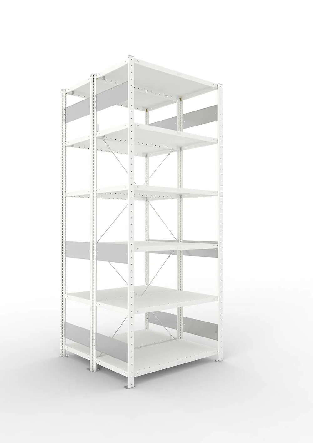 Metallregal Pro-Flex Stecksystem Doppelgrundregal – 250×100×40 cm, 230 kg, RAL 7035