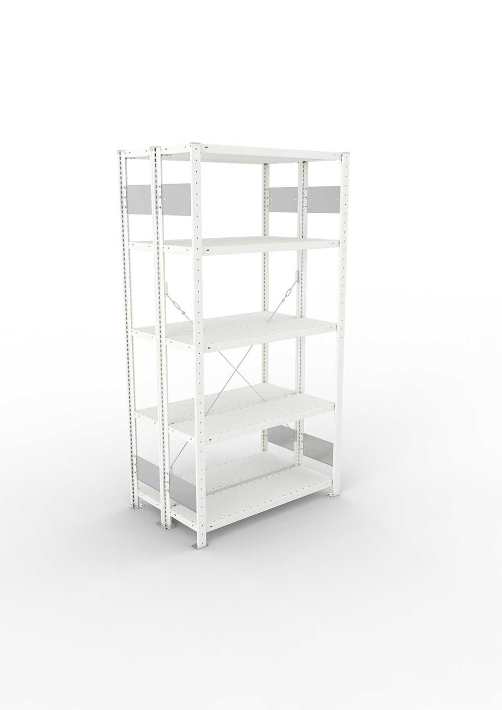 Metallregal Pro-Flex Stecksystem Doppelgrundregal – 200×100×30 cm, 150 kg, RAL 7035