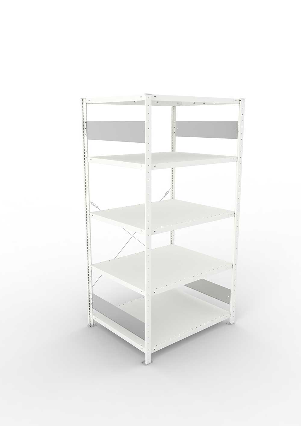 Metallregal Pro-Flex Stecksystem Grundregal – 200×100×80 cm, 230 kg, RAL 7035, 5 Böden