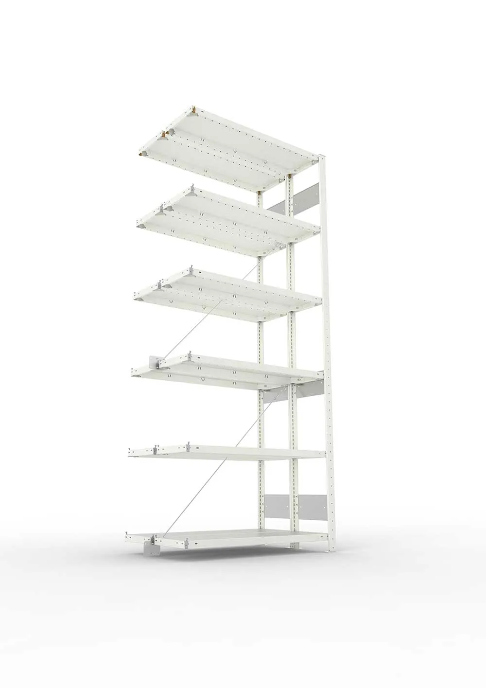 Metallregal Pro-Flex Stecksystem Doppelanbauregal – 250×100×30 cm, 150 kg, RAL 7035