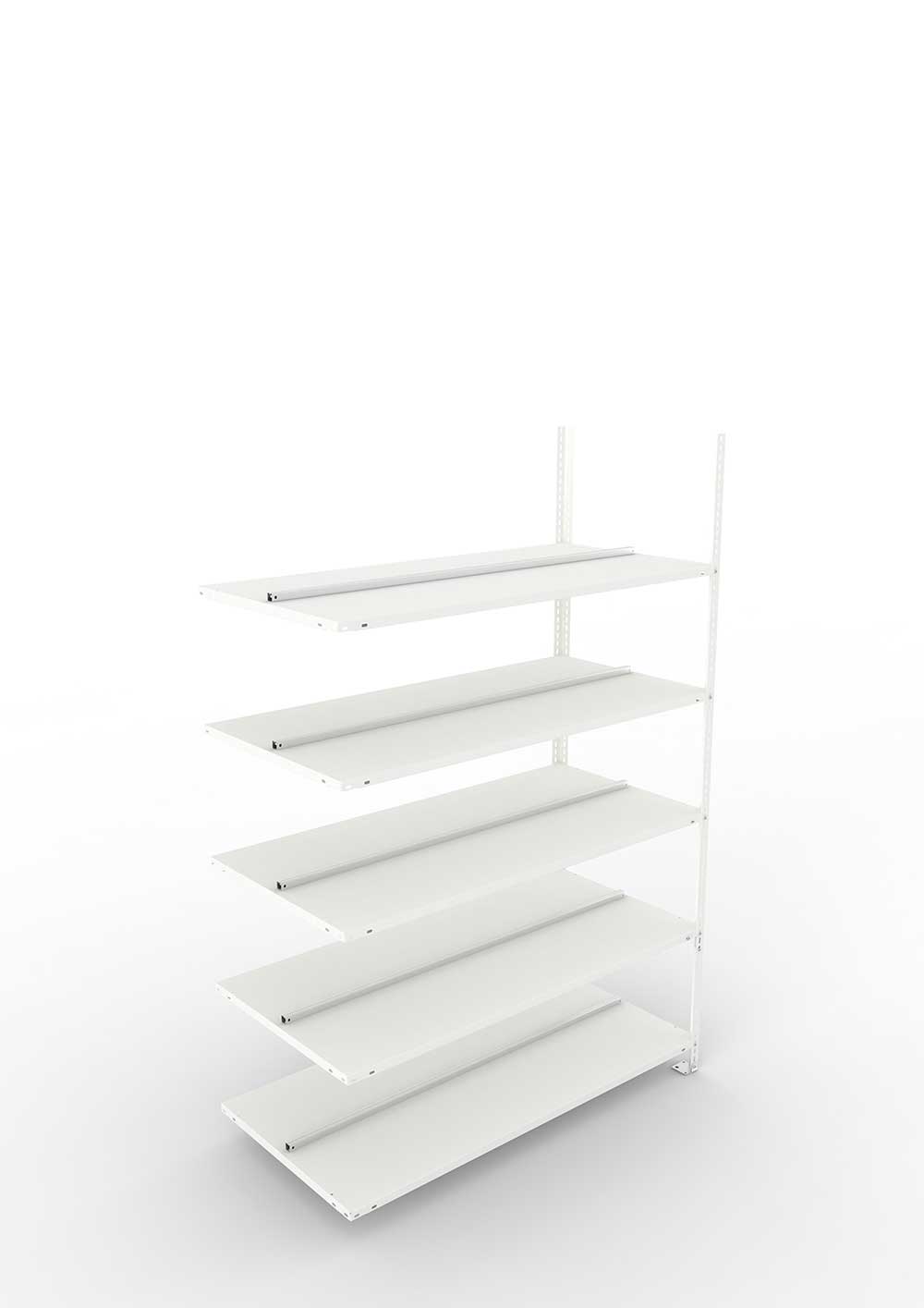 Büroregal Pro Schraubsystem Anbauregal – 185×125×60 cm, RAL 7035