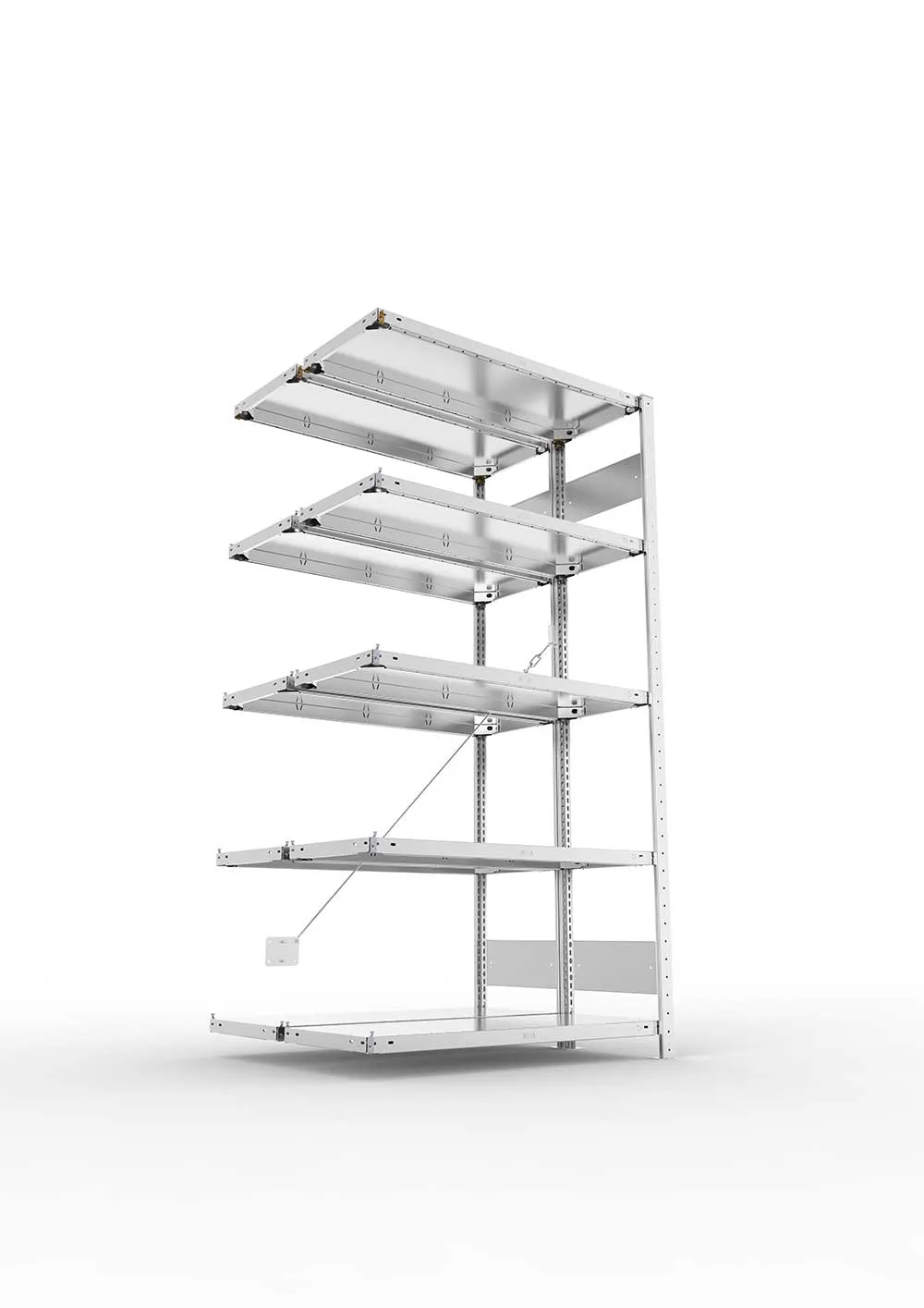 Metallregal Pro-Flex Stecksystem Doppelanbauregal – 200×100×40 cm, 150 kg, verzinkt