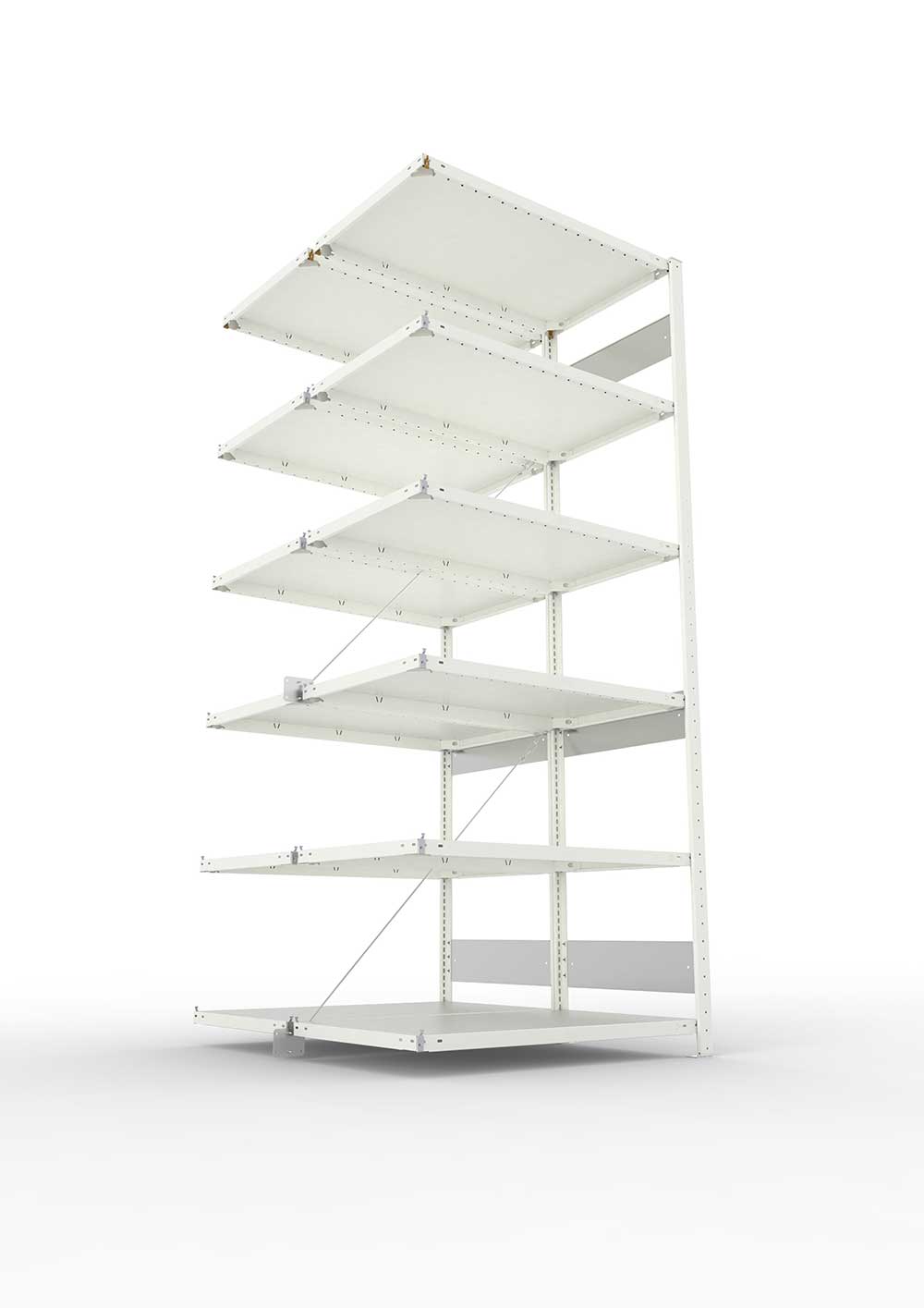 Metallregal Pro-Flex Stecksystem Doppelanbauregal – 250×100×60 cm, 150 kg, RAL 7035