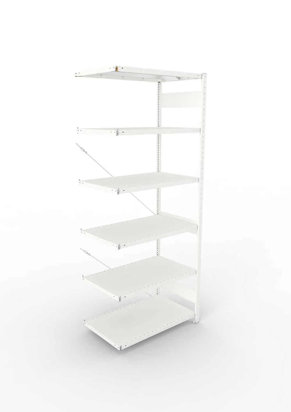 Metallregal Pro-Max Stecksystem Anbauregal – 250×100×60 cm, 330 kg, RAL 7035, 6 Böden