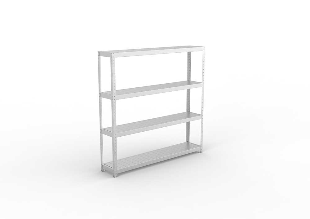 Schwerlastregal Lagerknecht 1970 x 2000 x 400 vzk kpl. mit 4 Fachebenen mit Stahlpaneelen – detaillierte Produktabbildung