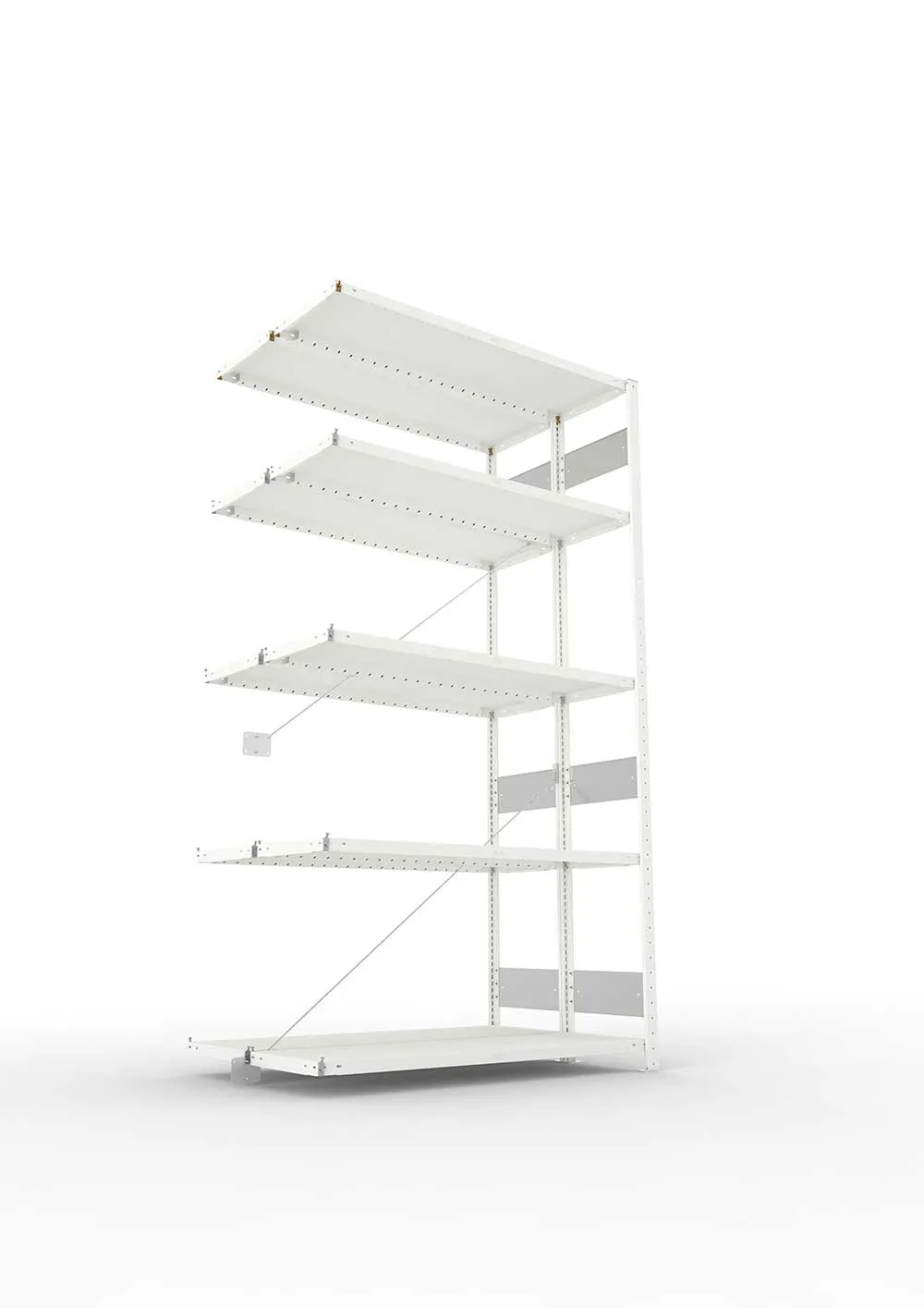 Metallregal Pro-Flex Stecksystem Doppelanbauregal – 250×130×40 cm, 230 kg, RAL 7035
