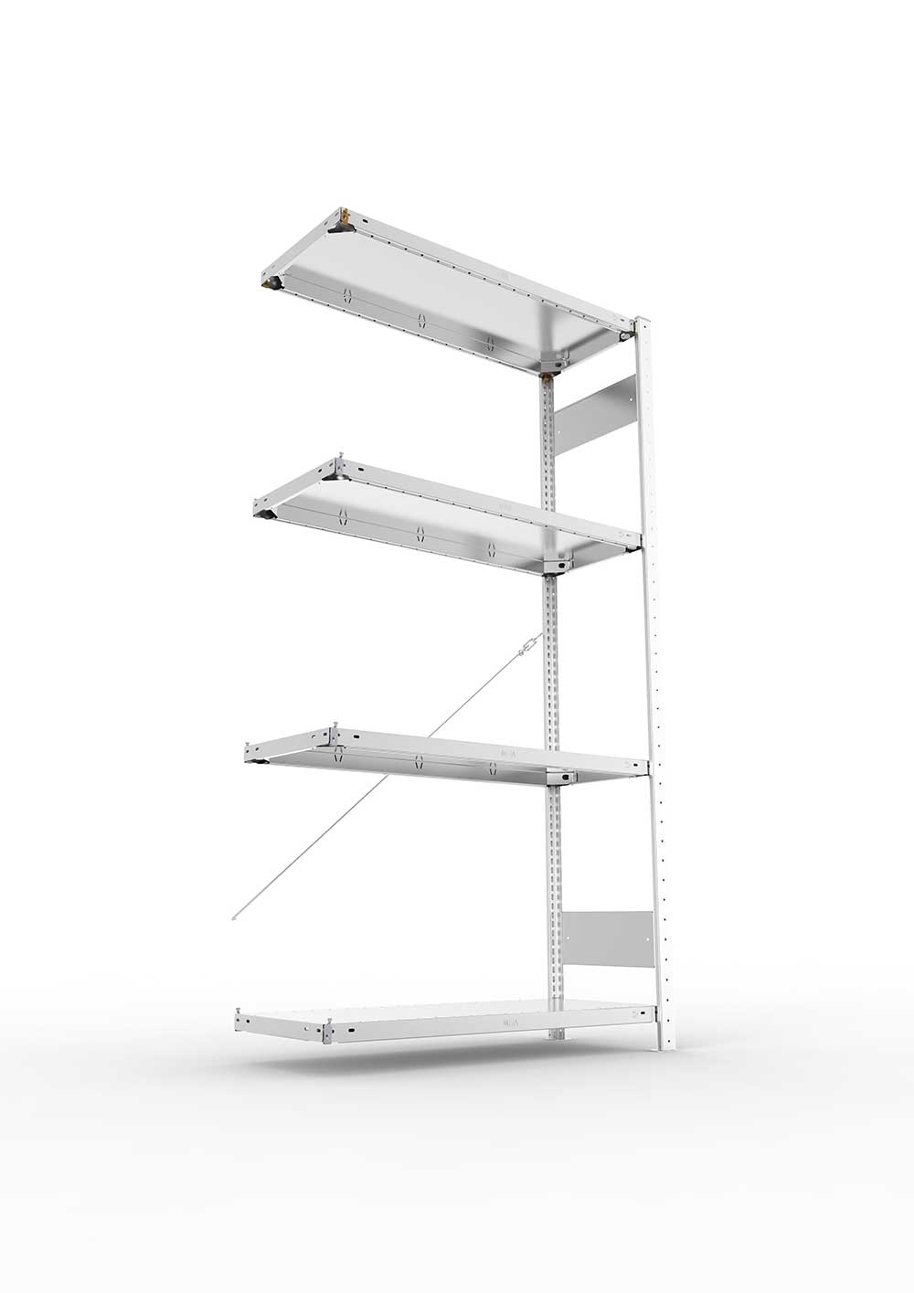 Metallregal SET Anbauregal – 200×100×40 cm, 150 kg, verzinkt