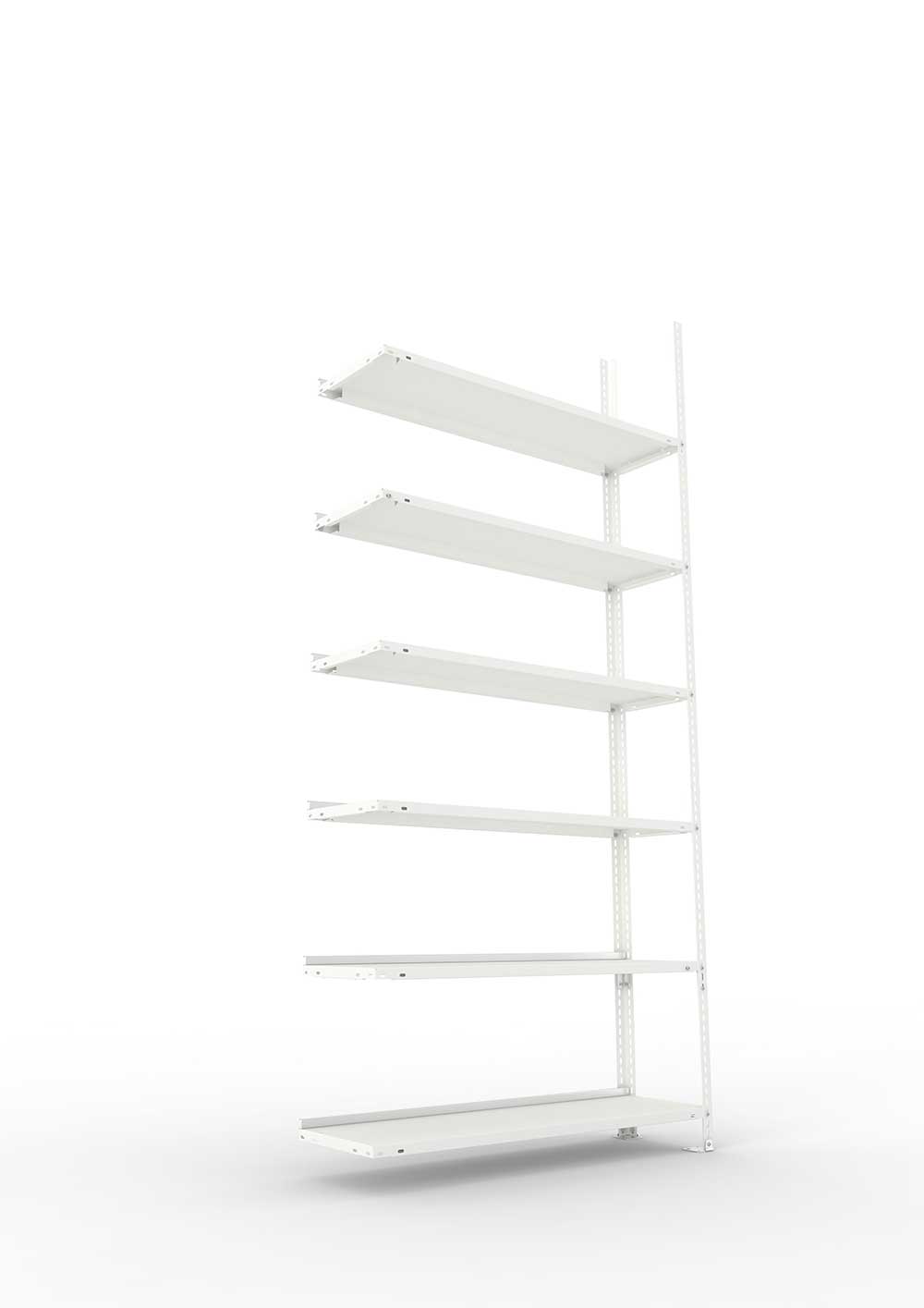 Büroregal Pro Schraubsystem Anbauregal – 220×100×30 cm, RAL 7035