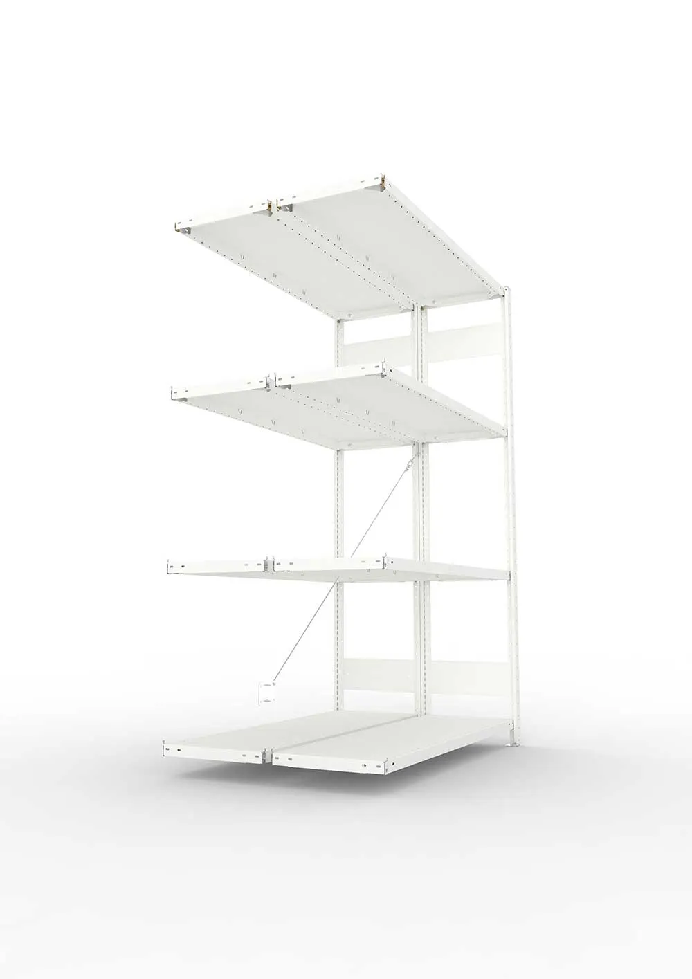 Metallregal Pro-Max Stecksystem Doppelanbauregal – 200×130×40 cm, 230 kg, RAL 7035