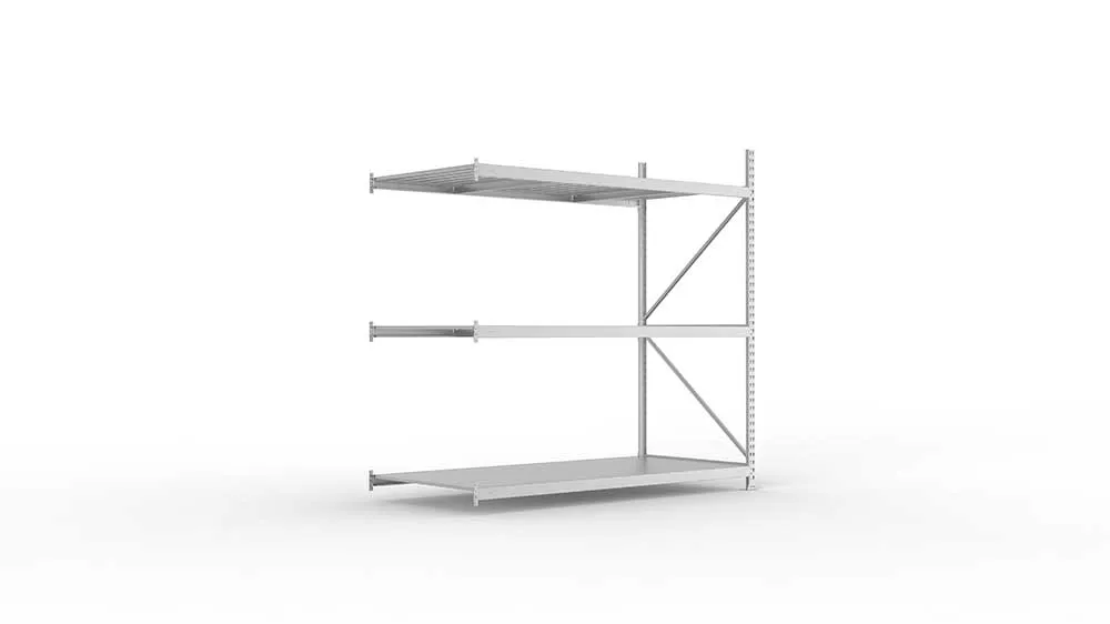 Weitspannregal Anbauregal 220×220×105 cm – Stahlpaneele, verzinkt