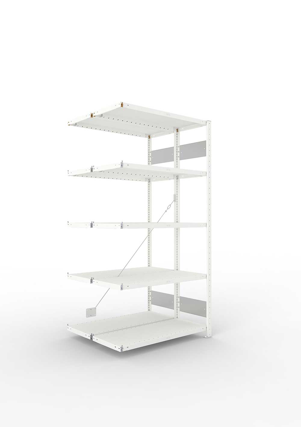 Metallregal Pro-Flex Stecksystem Doppelanbauregal – 200×100×40 cm, 230 kg, RAL 7035