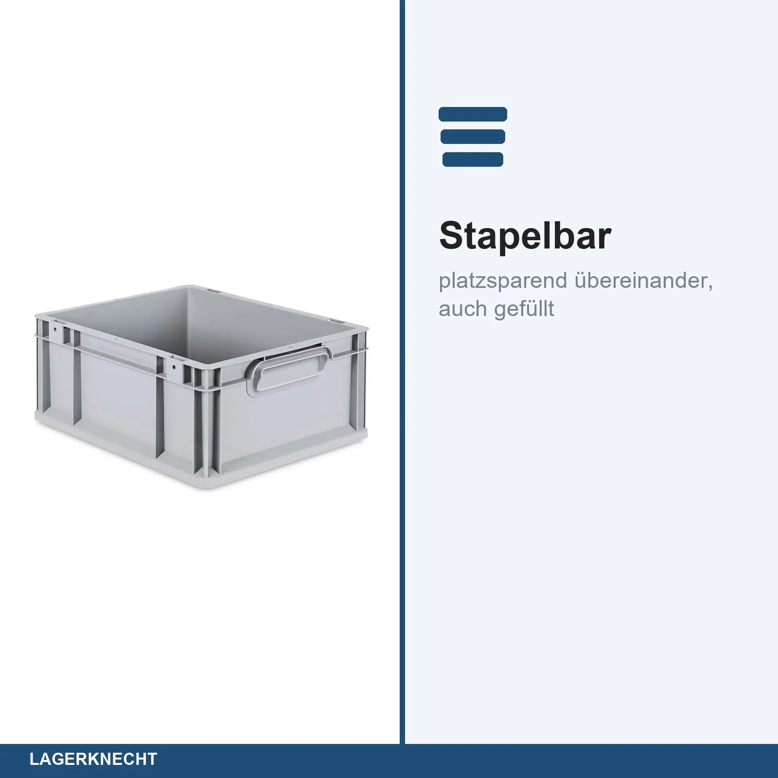 Eurobox 40x30x17 cm mit Scharnierdeckel, NextGen