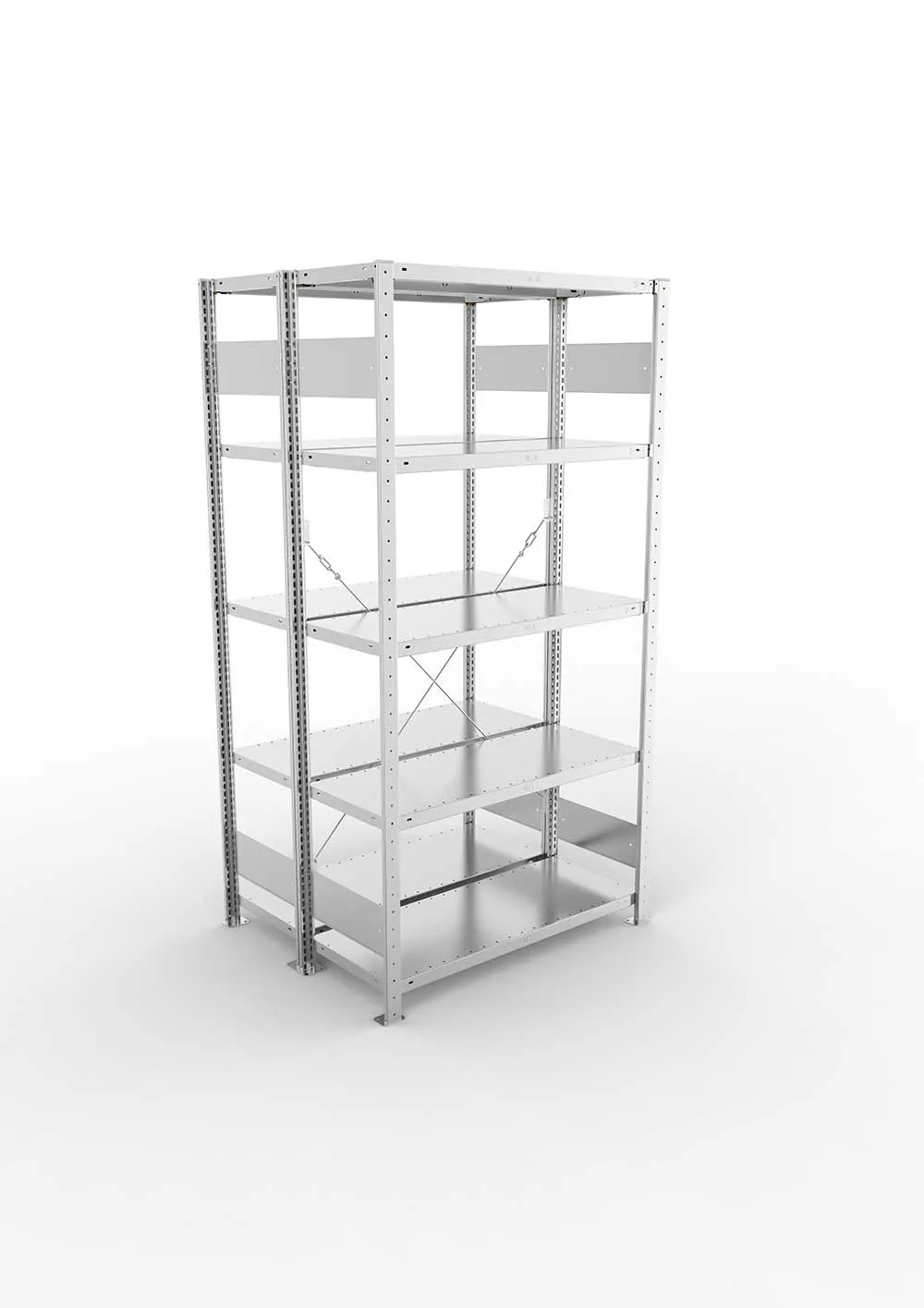 Metallregal Pro-Flex Stecksystem Doppelgrundregal – 200×100×40 cm, 150 kg, verzinkt