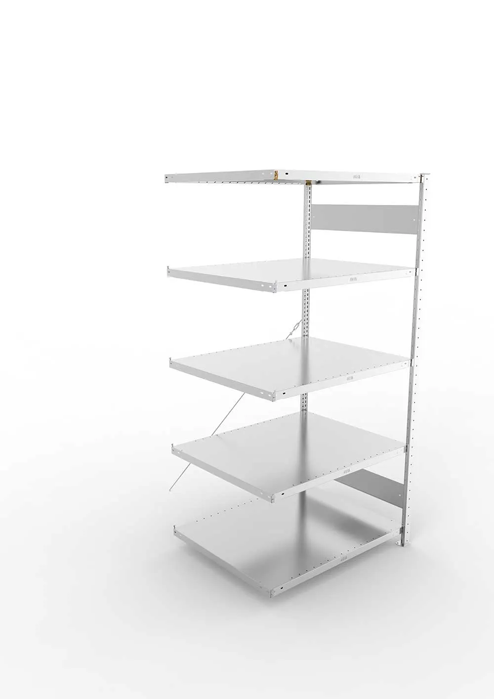 Metallregal Pro-Max Stecksystem Anbauregal – 200×100×80 cm, 230 kg, verzinkt, 5 Böden