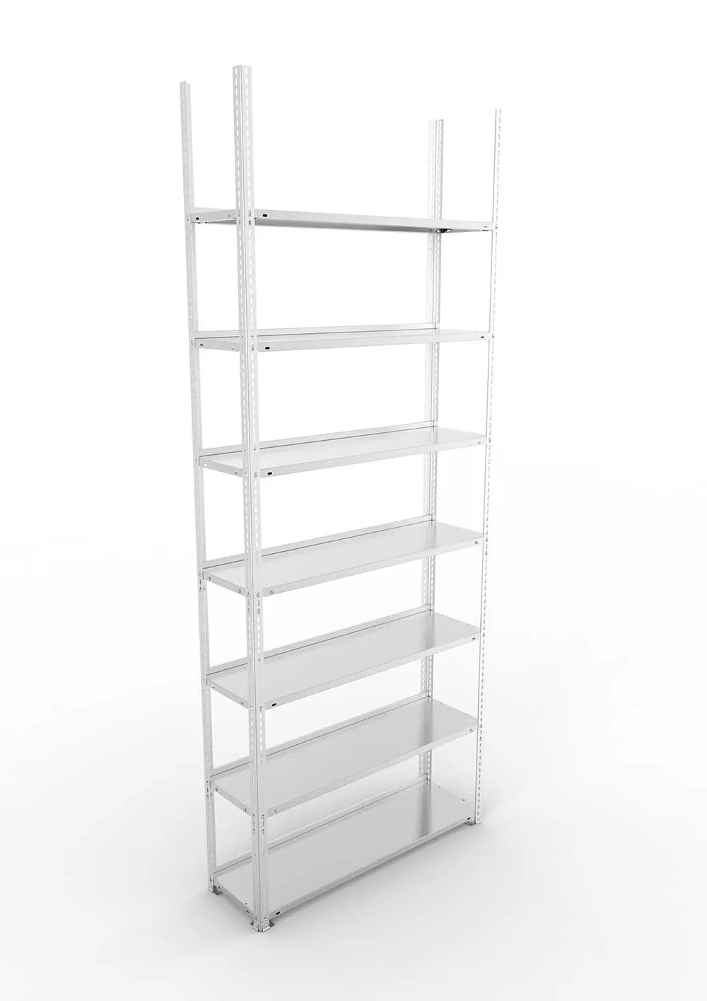 Büroregal Pro Schraubsystem Grundregal – 250×100×30 cm, verzinkt, einseitig