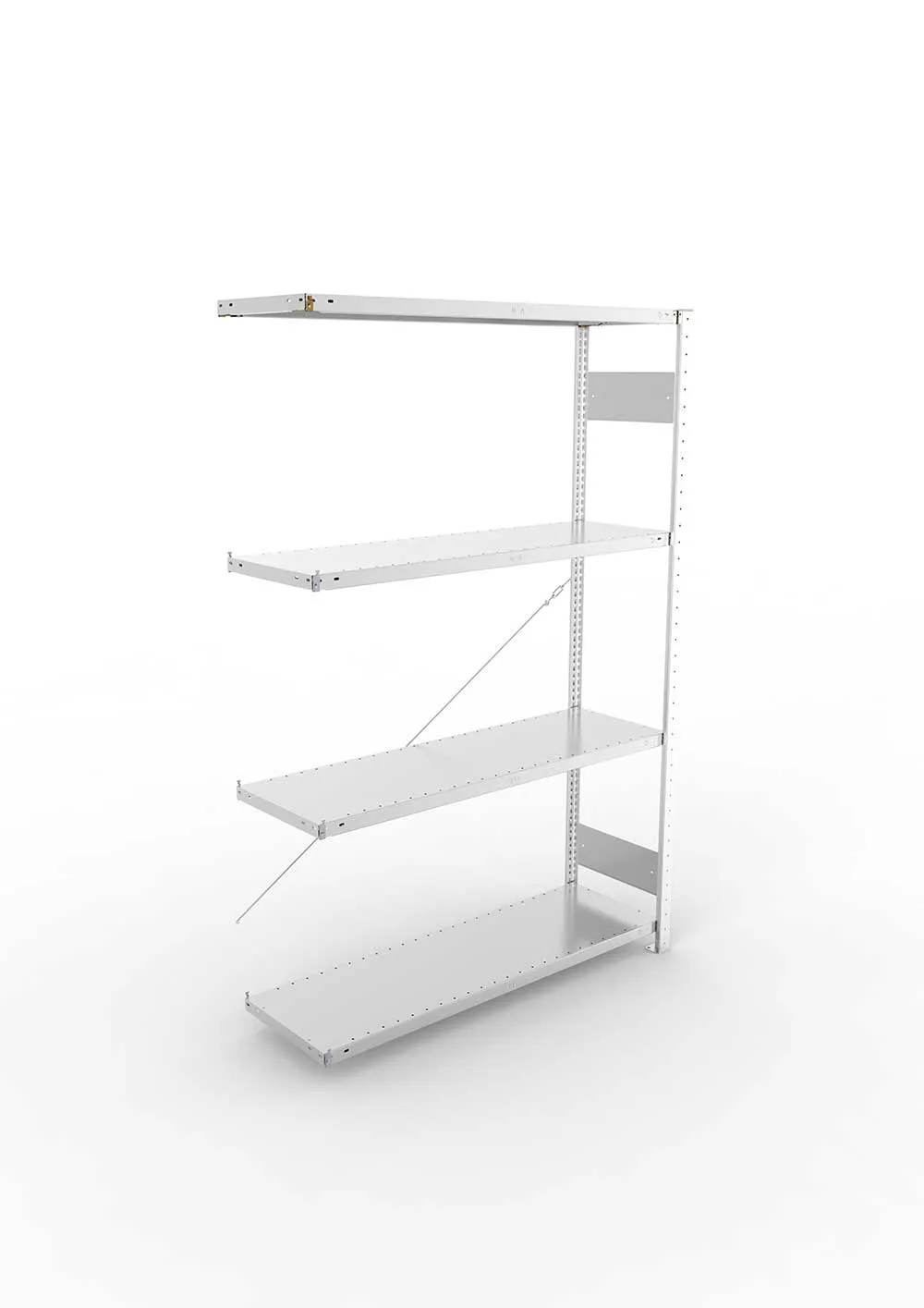 Metallregal Pro-Flex Stecksystem Anbauregal – 200×130×40 cm, 230 kg, verzinkt, 4 Böden