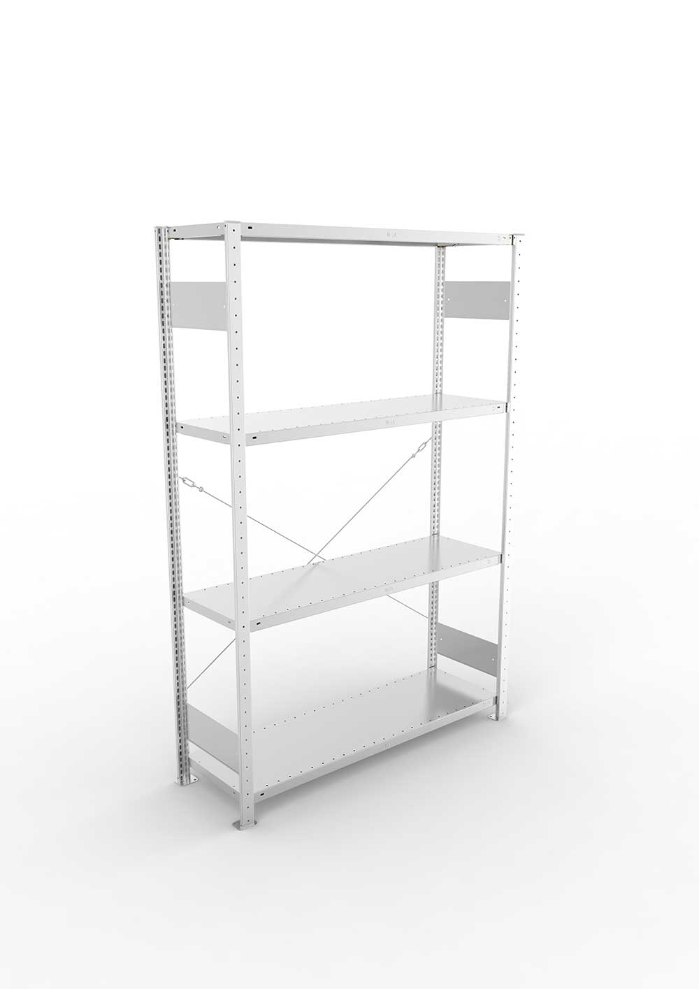 Kellerregal Pro-Flex Stecksystem Grundregal – 200×130×40 cm, 230 kg, verzinkt, 4 Böden