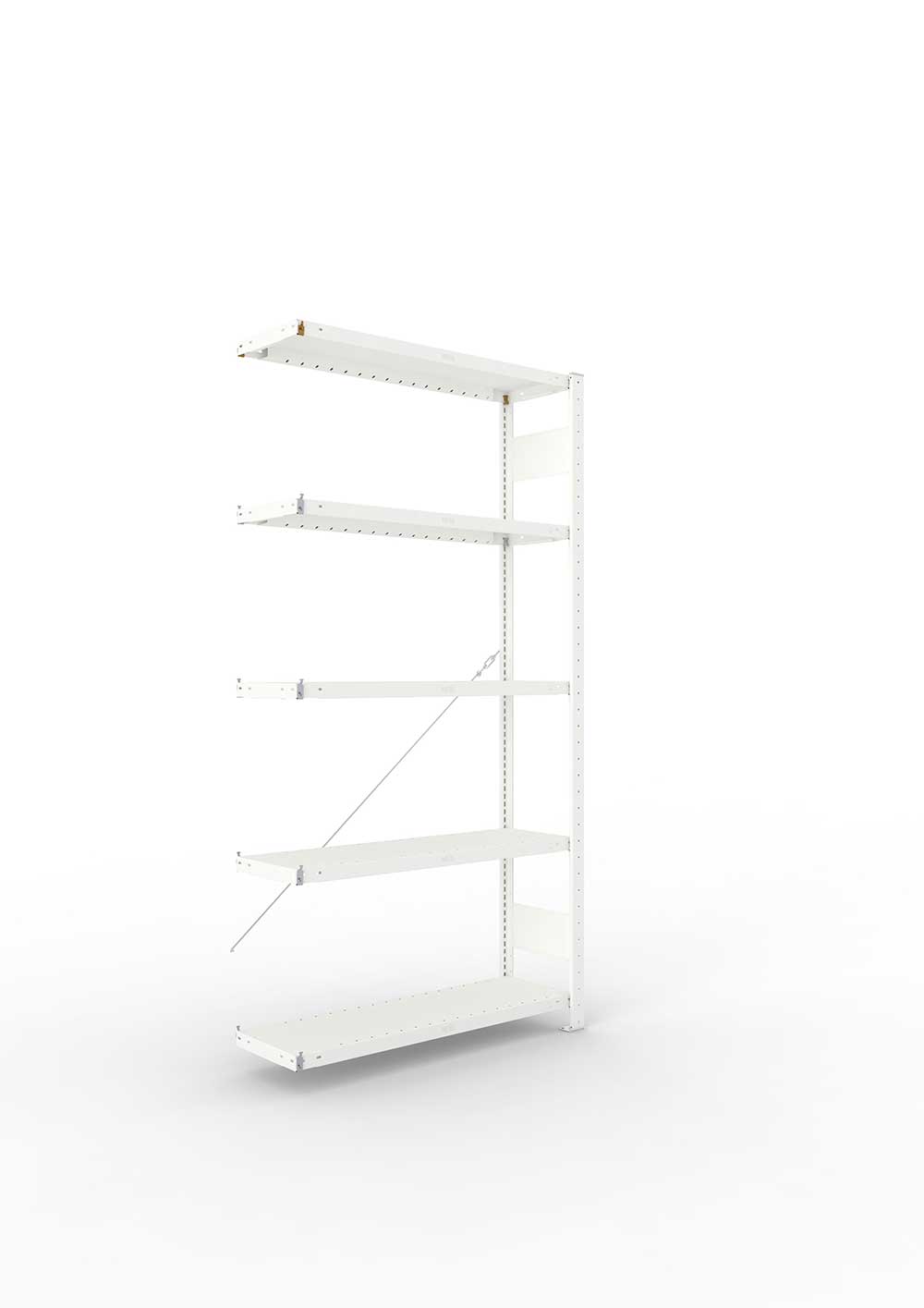 Metallregal Pro-Max Stecksystem Anbauregal – 200×100×30 cm, 230 kg, RAL 7035, 5 Böden