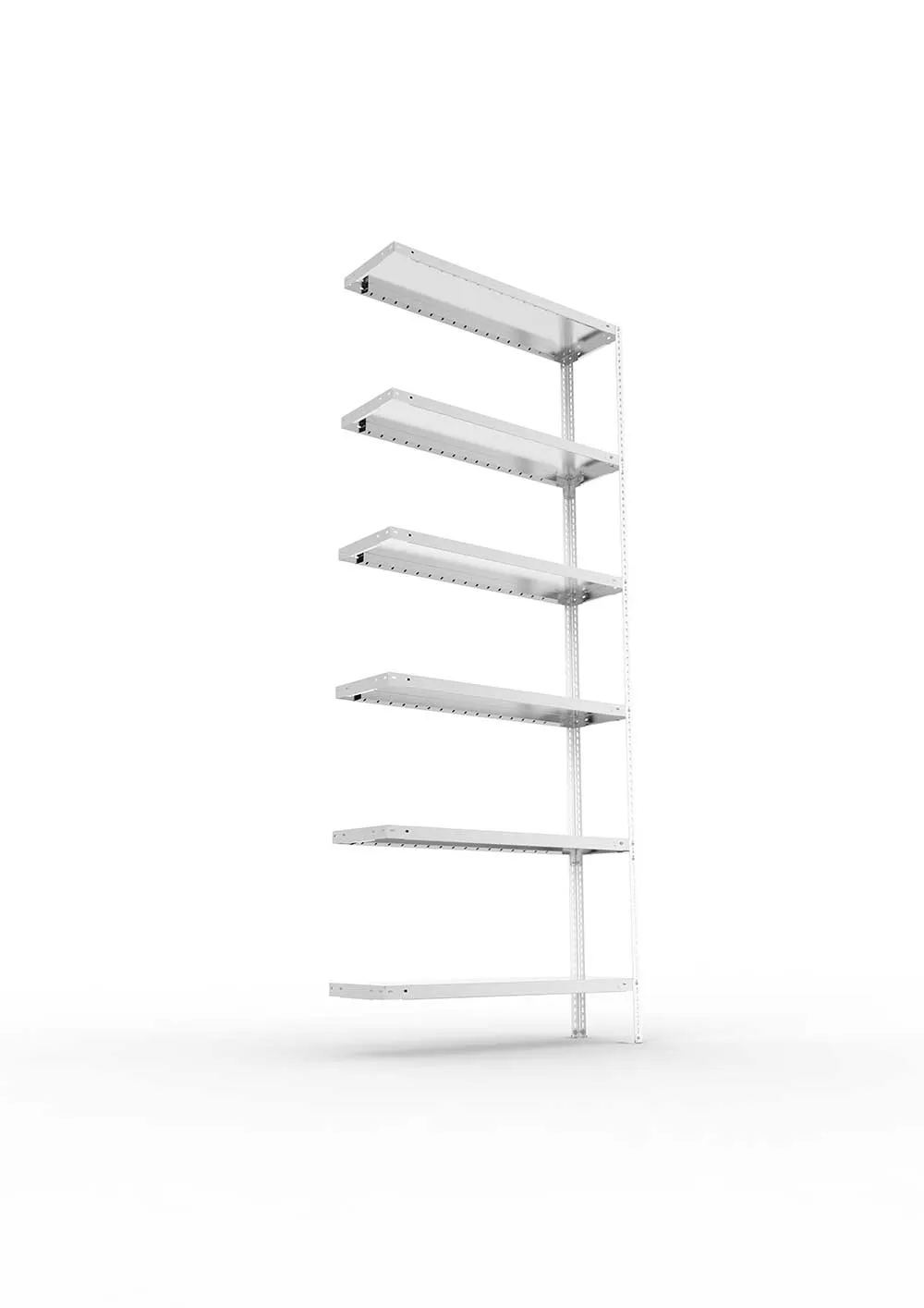 Kellerregal Pro Schraubsystem Anbauregal 250×100×30 cm, 100 kg, 6 Böden, verzinkt