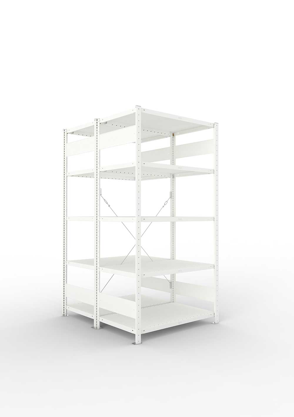 Metallregal Pro-Max Stecksystem Doppelgrundregal – 200×100×60 cm, 230 kg, RAL 7035