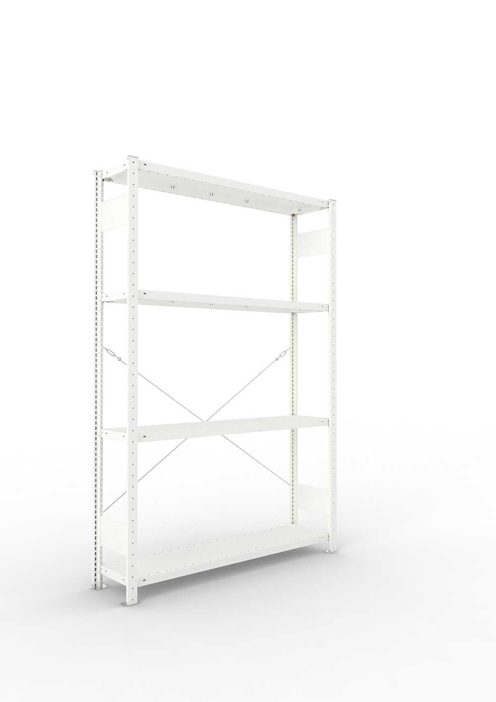 Metallregal Pro-Max Stecksystem Grundregal – 200×130×30 cm, 230 kg, RAL 7035, 4 Böden