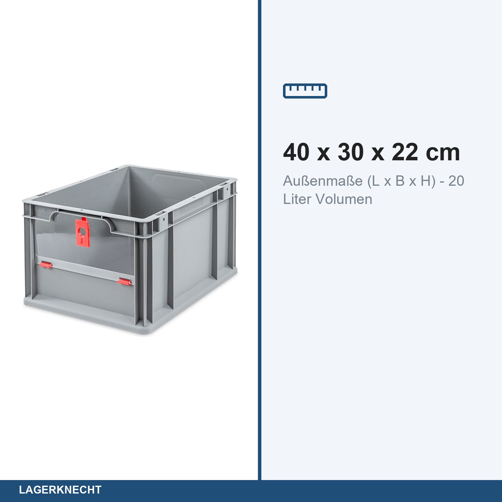 Eurobox NextGen Insight Cover, 400x300x220mm - Cover NIEDRIG - ROT