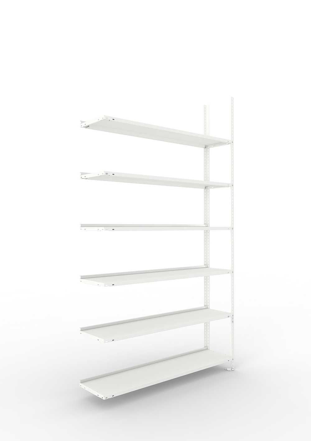 Büroregal Pro Schraubsystem Anbauregal – 220×125×30 cm, RAL 7035